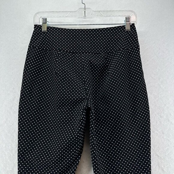 Cabi Pants Size 2 Seaside Chic Polka Dot Trouser Ankle Pull On Black White - Picture 5 of 11